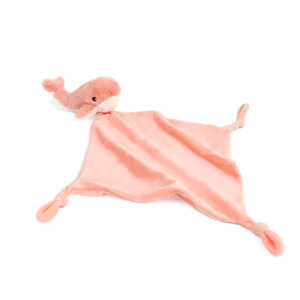 Coral Whale Knotted Security Blanket