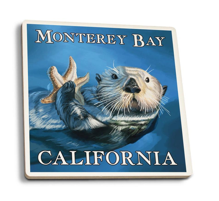 Monterey Sea Otter Ceramic Coaster