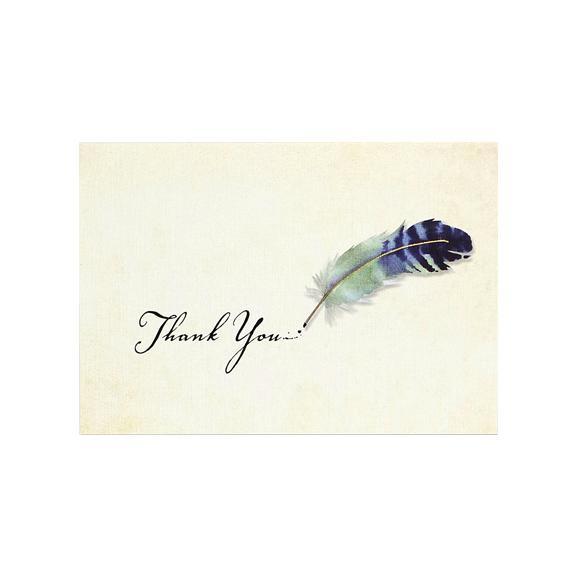 Watercolor Quill Thank You Notes