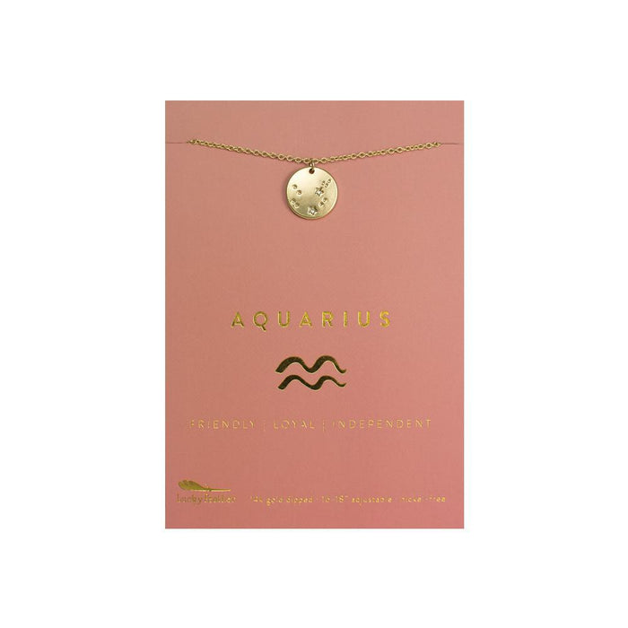 Zodiac Aquarius Gold Necklace