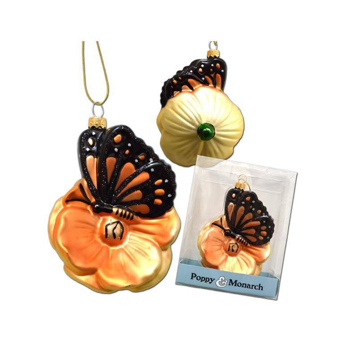 Poppy & Monarch Ornament